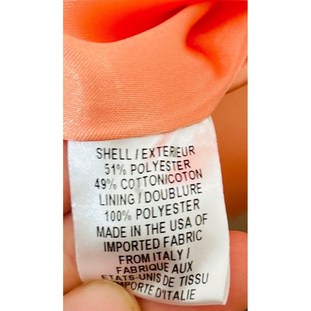 Milly New York Coral Orange Floral Jacquard Sheath Mini Dress Size 4 Made in USA - Picture 6 of 8